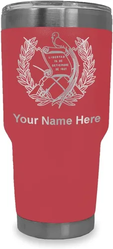 Vista 31 de LaserGram - Vaso personalizado de 20 onzas, bandera de Guatemala (negro) Regalo grabado, acero inoxidable aislado al vacío, grabado con láser