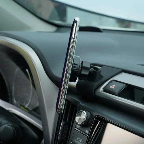 Vista 4 de BEERTE Soporte de teléfono para Toyota RAV4 2013-2018, ventilación de aire ajustable, soporte de teléfono celular para tablero de automóvil, soporte