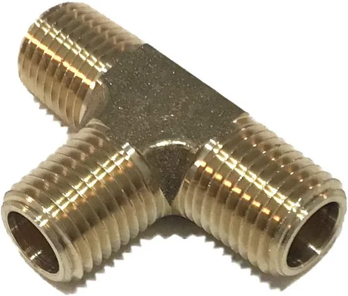 Vista 2 de Forjado todo macho TEE 1/4" NPT combustible/aire/agua/aceite/gas WOG (cantidad 10)