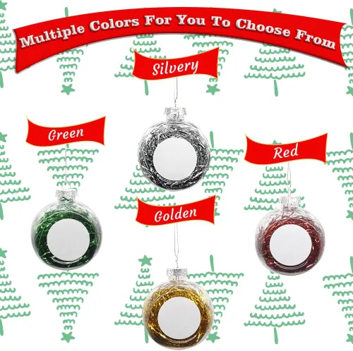 Vista 2 de AIFLM Adorno de bola de fotos personalizado 2022, adorno transparente de Navidad personalizado para parejas/mascotas, primera decoración de Navidad