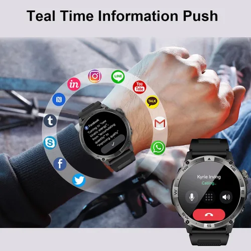 Vista 2 de Reloj inteligente para hombres y mujeres, rastreador de actividad física con GPS y brújula, pantalla AMOLED de 1.43 pulgadas, relojes de fitness