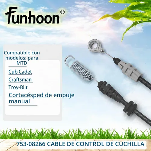 Vista 4 de Funhoon Cable de control 753-08266 de 61 pulgadas para MTD Craftsman Cub Cadet CC760 CC760ES Troy-Bilt 946-04610 746-04610 Cable de control de hoja
