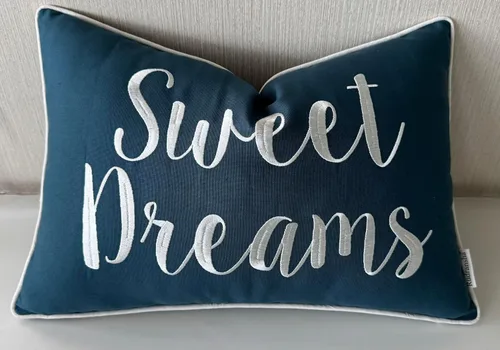 Vista 6 de Rudransha Sweet Dreams - Funda de almohada lumbar gris oscuro de 12 x 18 pulgadas, funda de cojín de algodón con cita bordada, buena noche de sueño