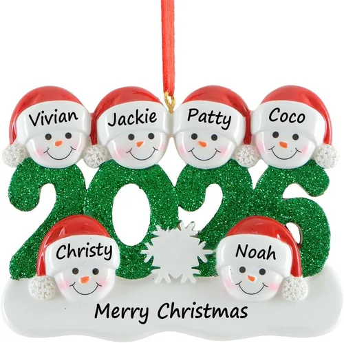 Vista 9 de Adorno de Navidad familiar personalizado 2025 – Adorno de árbol de Navidad de pareja de muñeco de nieve – Adornos colgantes decorativos – Regalos