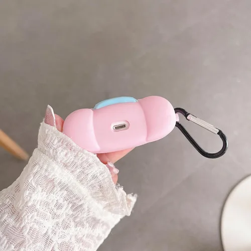 Vista 8 de Bonita funda para AirPods Pro, bonita funda de dibujos animados 3D Kawaii para Airpods Pro, divertidas fundas de silicona de anime para AirPods Pro