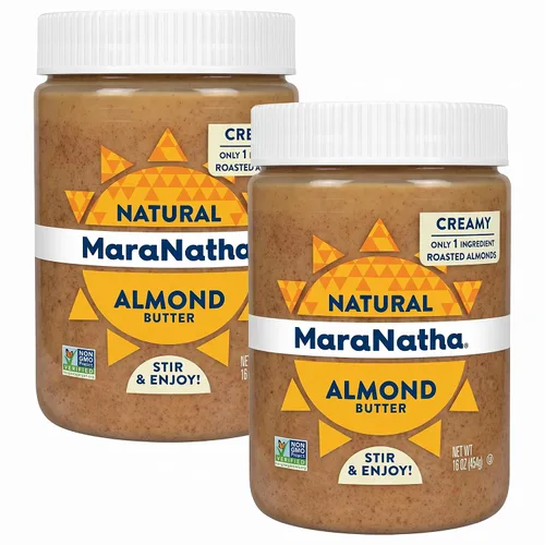 Vista 5 de MaraNatha Mantequilla cremosa natural de almendras crudas, tarro de 16 onzas