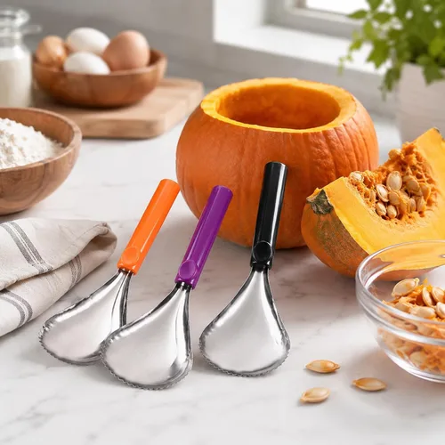 Vista 5 de LUOZZY Separador manual de pulpa de calabaza de acero inoxidable (naranja, morado, negro)