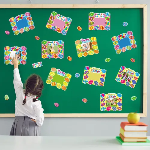 Vista 5 de chiazllta Paquete de 24 kits de manualidades de Pascua para niños, marco de fotos, manualidades, primavera, Pascua, actividades artísticas, hogar
