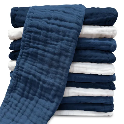 Vista 11 de Paños de muselina para eructos para bebé, 100% algodón, para unisex, niño, niña - Grandes 20" x 10", productos esenciales para recién nacidos, ultra