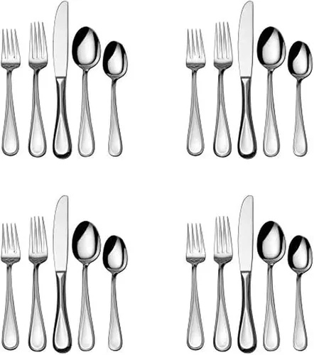 Vista 15 de Mikasa Bravo - Juego de 6 piezas de acero inoxidable 18/10, cucharas de servir, tenedor, servidor de tartas, cucharón de salsa, cubiertos pulidos