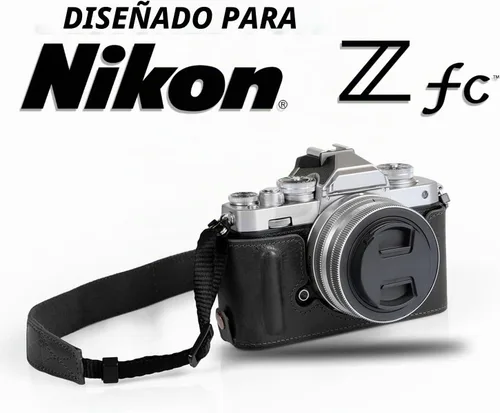 Vista 6 de MegaGear MG2016 Ever Ready - Funda de piel auténtica para cámara compatible con Nikon Z fc (negro)