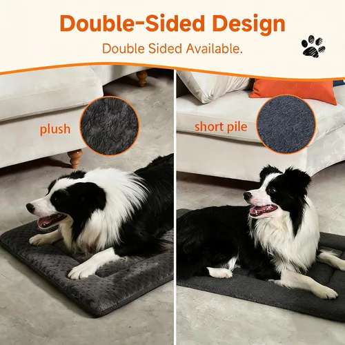 Vista 3 de Tapete de cama para perro de 24 x 18 pulgadas, cama para perros pequeños Gris-oscuro