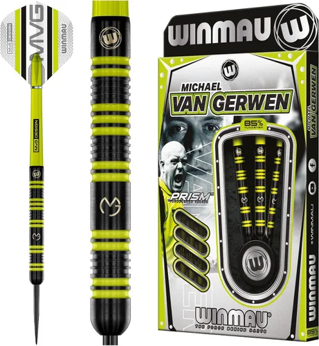 Vista 7 de Winmau Michael Van Gerwen MvG - Juego de dardos profesionales de tungsteno (85 % cañas)