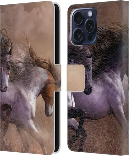 Vista 306 de Head Case Designs Officially Licensed Laurie Prindle A Morgan Christmas Western Stallion Leather Wallet Case Compatible with Samsung Galaxy A07 4G