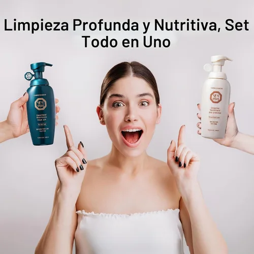 Vista 6 de Daeng Gi Meo Ri Set de cuidado para la pérdida de cabello - Champú para cabello graso + tratamiento para todo tipo de cabello, 13.5 onzas líquidas