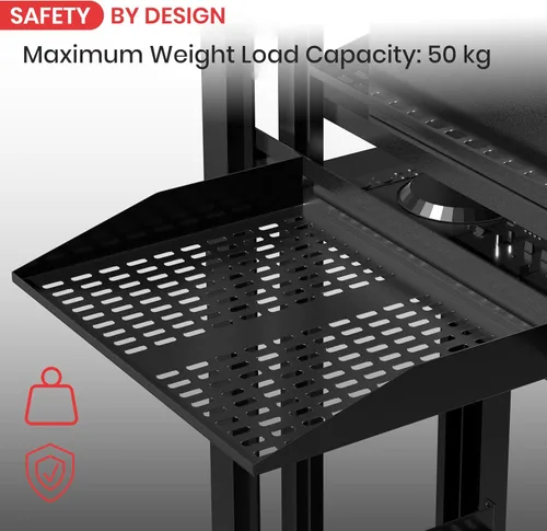 Vista 3 de Pyle Estantes para rack de servidores 1U+2U de 19 pulgadas, bandeja de montaje universal para racks y gabinetes de computadora, compatible
