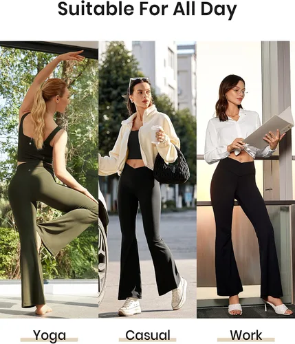 Vista 5 de CRZ YOGA Butterluxe - Leggings cruzados para mujer, 31 pulgadas, cintura alta, corte de bota, corte de bota, pantalones de yoga con control