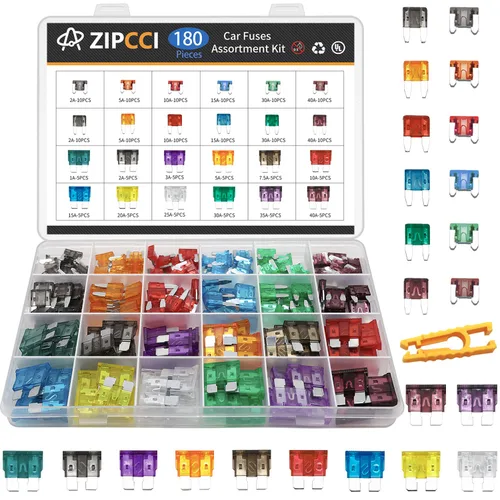 Vista 9 de ZIPCCI 80 piezas de mini fusibles para automóvil, kit surtido de fusibles (1A/3A/5A/10A/15A/20A/30A/40AMP), fusibles de cuchilla automotriz para RV