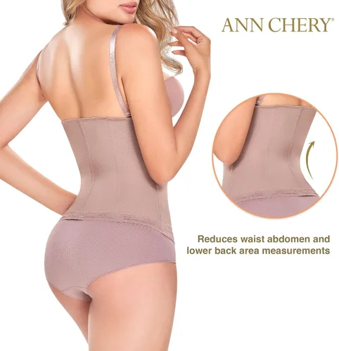 Vista 2 de Ann Chery Entrenador de cintura para mujer - Cinchador de cintura colombiano con correas ajustables - Chaleco de 3 ganchos moldeador de cuerpo, Cocoa