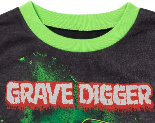Vista 5 de Monster Jam Grave Digger Megalodon El Toro Loco - Camisa de pijama y pantalones cortos