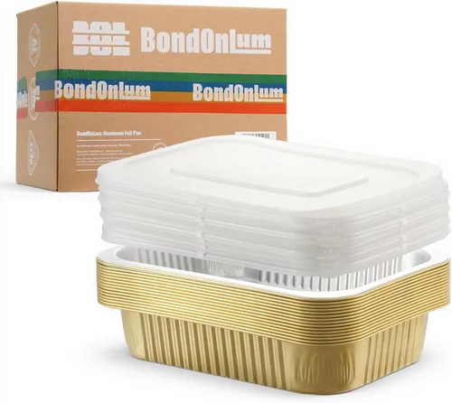 Vista 16 de Bandejas de papel de aluminio de BondOnLum, bandejas de aluminio resistentes, bandejas de aluminio desechables, bandejas de papel de aluminio
