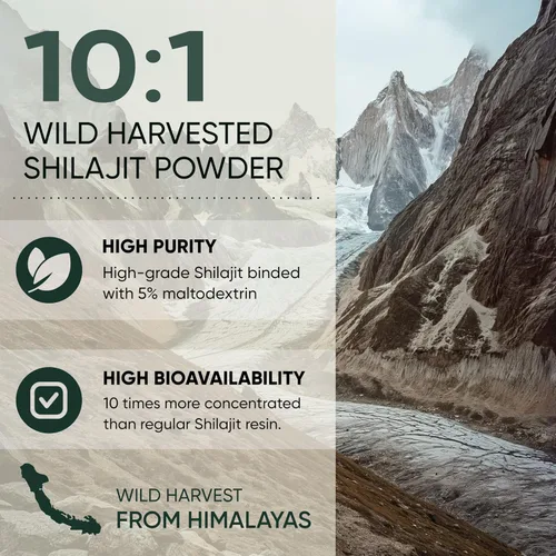 Vista 3 de Jungle Powders Paquete de polvos herbales - Polvo de Shilajit, polvo de Tongkat Ali para hombres, polvo de extracto de hormigas negras, suplemento