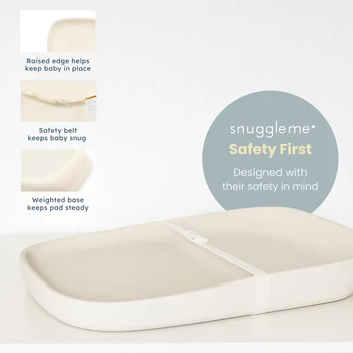 Vista 4 de Snuggle Me Cambiador de pañales para bebé, almohadilla cambiadora de pañales de espuma de poliuretano suave de alta calidad para tocador, portátil