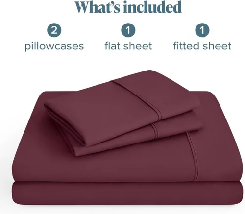 Vista 39 de Bare Home Sheet Set 1800 Ultra-Soft with 2 Pillowcases (Twin XL, Dark Blue)