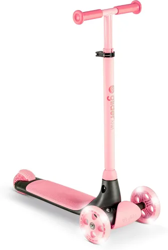 Vista 9 de Yvolution Y Glider Air Scooter para niños, patinete de 3 ruedas para niños pequeños, altura ajustable en 4 posiciones, inclínate para dirigir