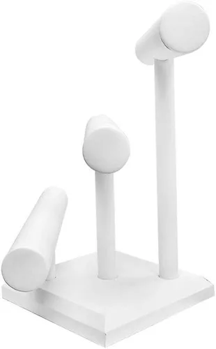 Vista 2 de DBM IMPORTS - Soporte para pulsera de piel sintética de 3 niveles color blanco