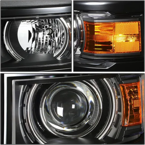 Vista 2 de DNA MOTORING HL-HPL-CSIL14-BK-AM Conjunto de faros delanteros, lado del conductor y del pasajero HPL-BKAM