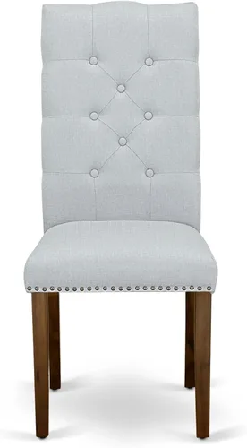Vista 7 de East West Furniture ANEL3-ANA-05 Juego de mesa y sillas de cocina de 3 piezas contiene una mesa redonda de comedor con pedestal y 2 sillas Parsons