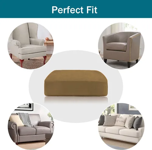 Vista 3 de Fundas de cojín de terciopelo para asiento de sofá, fundas elásticas para cojines de sofá, antideslizantes, protectores de muebles, fundas de cojín