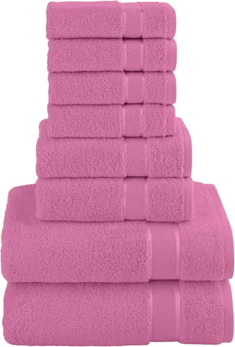 Vista 32 de Elegant Comfort Juego de 8 toallas de algodón de alta calidad, incluye 4 toallas pequeñas, 2 toallas de mano y 2 toallas de baño, 100% algodón