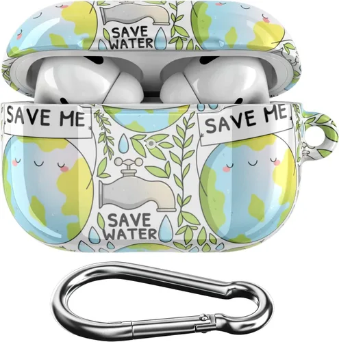 Vista 9 de Funda compatible con Airpods Pro Airpods 1, 2, 3 generación, sostenible, de cuerpo completo, diseño ecológico, funda de plástico con llavero Go