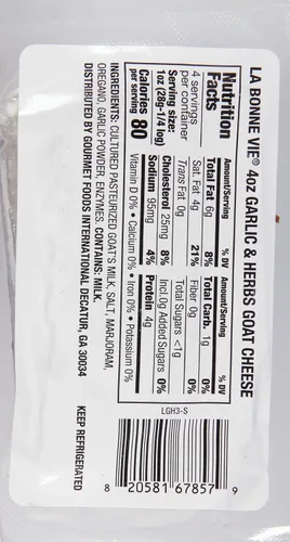 Vista 2 de La Bonne Vie Registro de queso de cabra con ajo y hierbas, 4 onzas, paquete de 4