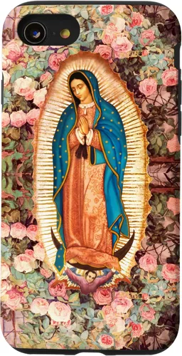 Vista 18 de Lady of Guadalupe - Carcasa para iPhone 17, diseño de flores rosadas