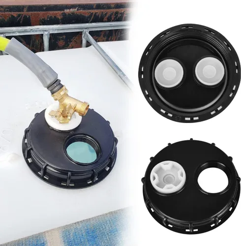 Vista 2 de IBC - Tapas de tanque de agua, tapas de tanque IBC de 6.5 pulgadas con tapón de 2 pulgadas, rosca fina para Schutz