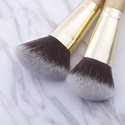Vista 7 de DUcare Brochas de maquillaje Duo End Foundation Powder Buffer y Contour Brush Herramientas cosméticas sintéticas 2 piezas 2 piezas de crema