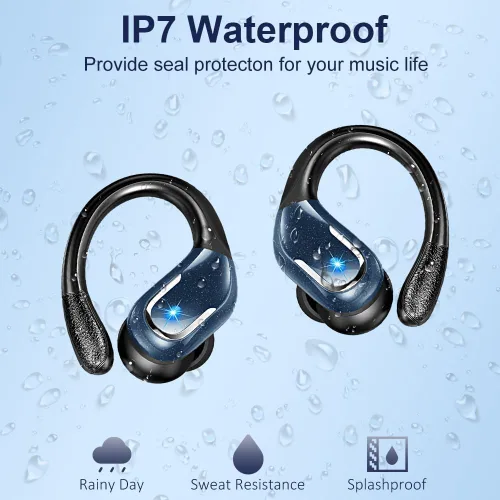 Vista 6 de Auriculares inalámbricos, auriculares deportivos Bluetooth 5.4 2025, nuevos auriculares Bluetooth con 75 horas de estéreo, 4 micrófonos ENC
