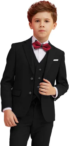 Vista 2 de Boy Suits 5 Piece Slim Fit Suit for Kids Toddler Formal Set Wedding Ring Bearer Outfit