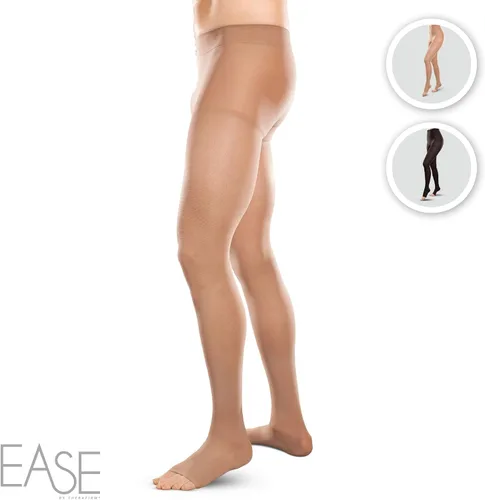 Vista 2 de Ease - Medias de compresión moderadas con punta abierta, opacas, de 20-30 mmHg