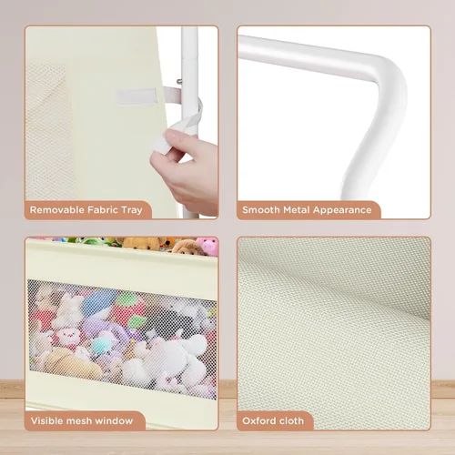 Vista 4 de KEEGH Caja de juguetes extragrande para niños con ruedas giratorias de 360°, baúl de juguetes resistente para niños y niñas, organizador
