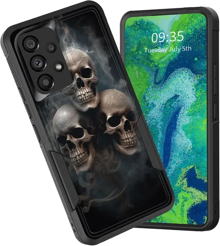Vista 42 de Funda protectora para Galaxy A13 5G, doble capa híbrida resistente a prueba de golpes, policarbonato duro, silicona suave, TPU, funda protectora