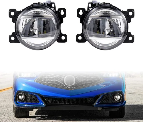 Vista 2 de Luces antiniebla LED de 3000 lm con lente transparente izquierda y derecha compatibles con Acura TLX Honda Accord Civic CRZ Fit HRV Odyssey Passport