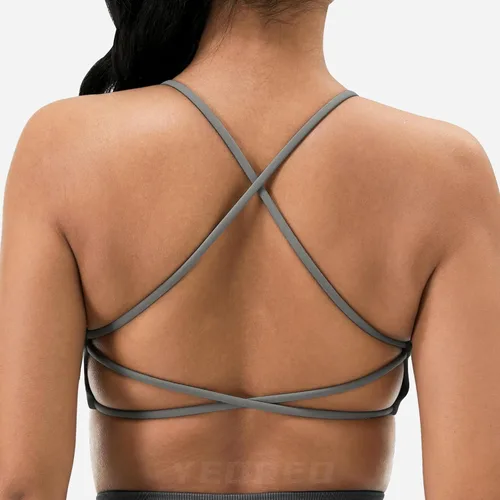 Vista 3 de YEOREO Pearl - Brasier deportivo para mujer, con tirantes cruzados, con relleno, extraíble, para yoga