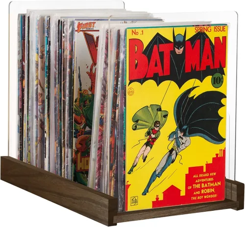 Vista 10 de Soporte de almacenamiento patentado para cómics, caja de exhibición de madera y acrílico para coleccionistas, organizador para cómics, revistas
