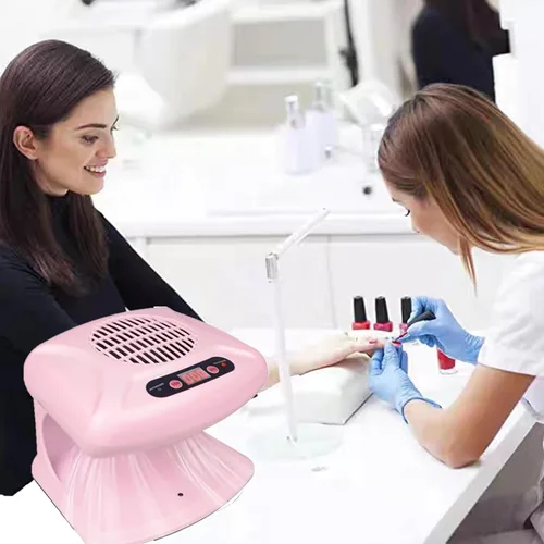 Vista 6 de Secador de uñas para esmalte regular de 300 W, ventilador de secado de uñas 2 en 1 con sensor automático, aire caliente y frío, secador de uñas