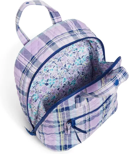 Vista 3 de Vera Bradley Mini mochila Totepack de algodón para mujer, Amatista Plaid - Algodón Reciclado