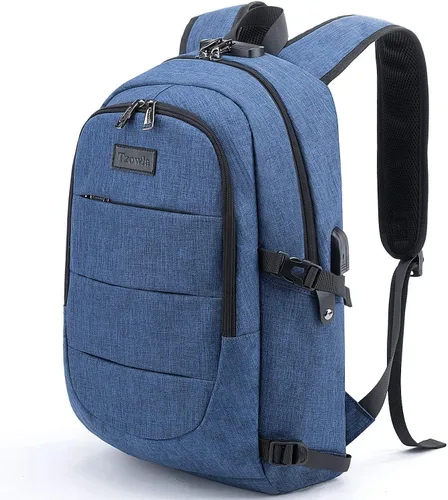 Vista 14 de Tzowla, mochila de viaje de negocios para computadora portátil de 15,6 a 17,3 pulgadas para mujeres, hombres y para regalar, A-Negro